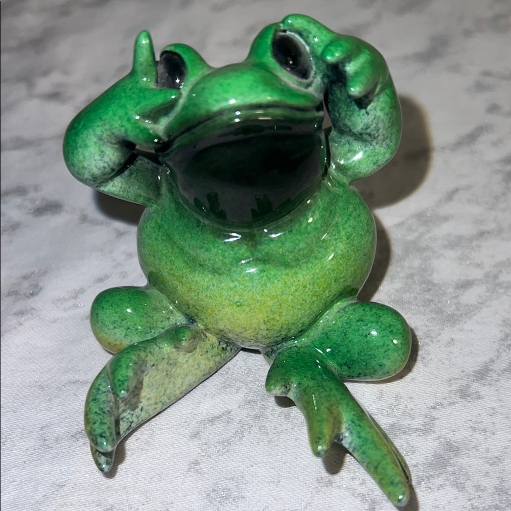 Kitty’s Critters See No Evil Frog Retired Vintage Figurine